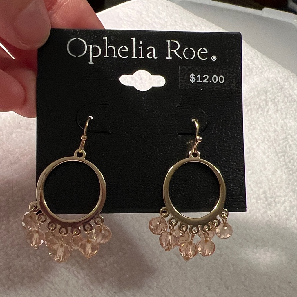 3/$18 Ophelia Roe Gold And Pink Dangle Earrings Lot 152